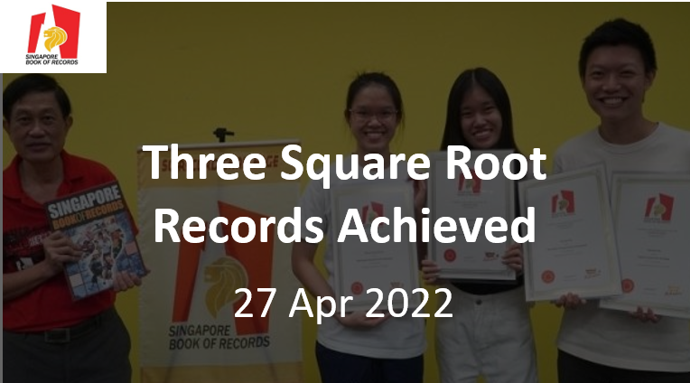 three square root records achieved, 27 Apr 2022